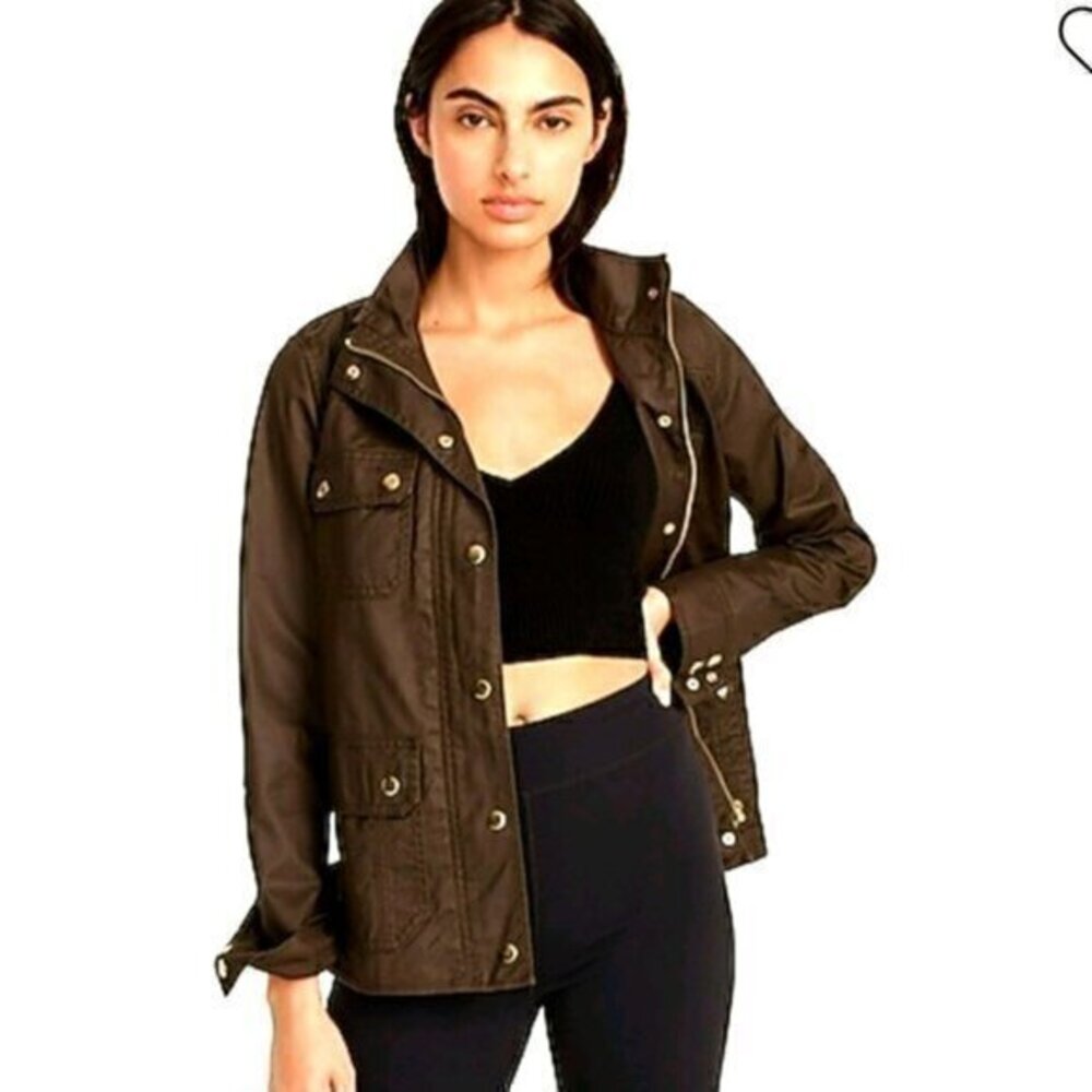 J Crew Military Inspired Waxed Cotton Jacket.